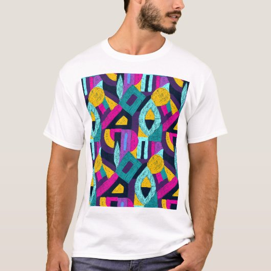Retro doodles: geometrische pop kunst. t-shirt (Voorkant)