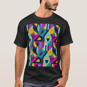 Retro doodles: geometrische pop kunst. t-shirt