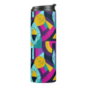 Retro doodles: geometrische pop kunst. thermosbeker (Gedraaid links)