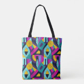 Retro doodles: geometrische pop kunst. tote bag (Achterkant)
