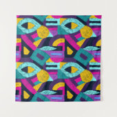 Retro doodles: geometrische pop kunst. wandkleed (Voorkant (horizontaal))