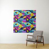 Retro doodles: geometrische pop kunst. wandkleed (In Situ (horizontaal))