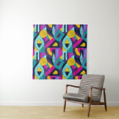 Retro doodles: geometrische pop kunst. wandkleed (In situ)