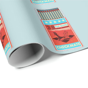 Retro doos van lucifers pop art cadeaupapier