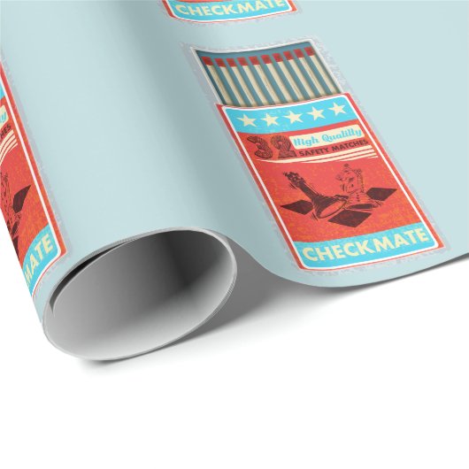 Retro doos van lucifers pop art cadeaupapier (Rol Hoek)