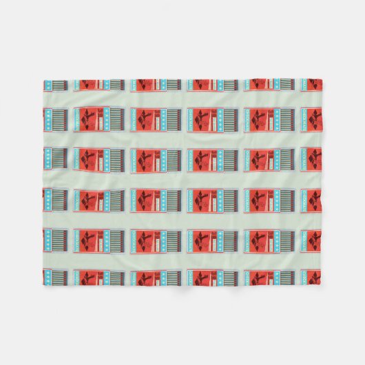 Retro doos van lucifers pop art fleece deken (Voorkant (Horizontaal))