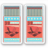 Retro doos van lucifers pop art sticker (Voorkant)