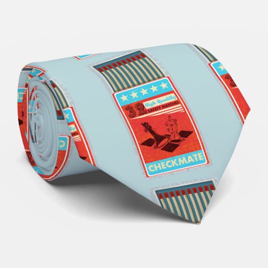 Retro doos van lucifers pop art stropdas (Opgerold)