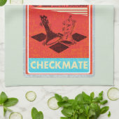 Retro doos van lucifers pop art theedoek (Gevouwen)