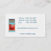 Retro doos van lucifers pop art visitekaartje (Achterkant)