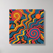 Retro Dopamine Vibes – Psychedelische Hersenkleure Canvas Afdruk (Voorkant)