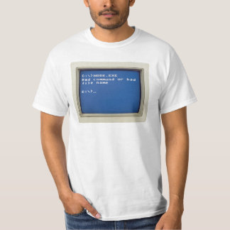Retro DOS-fout: C:\>WERK.EXE - Verkeerde opdracht. T-shirt