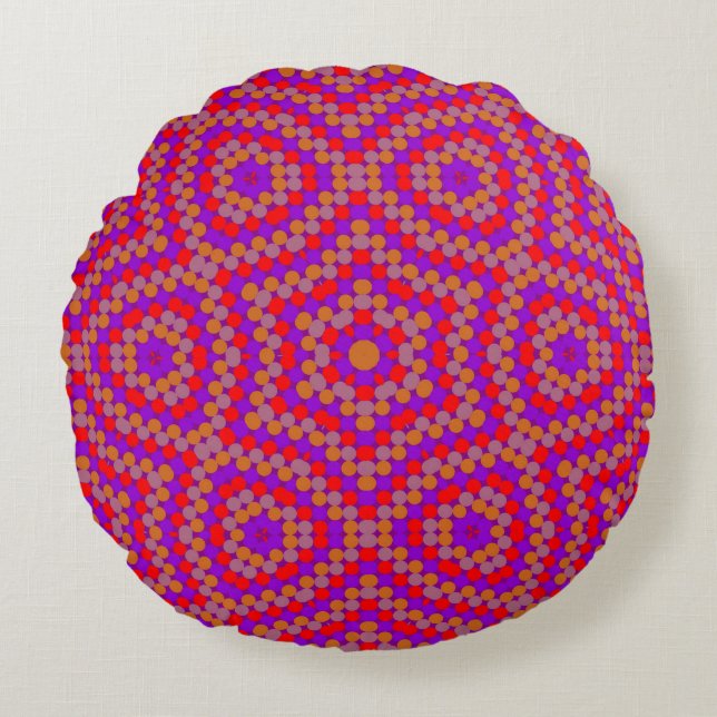 Retro Dot Artistic Abstract Pattern Rond Kussen (Voorkant)
