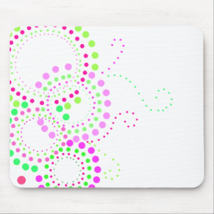Retro Dot Flowers Mousepad Muismat