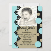 Retro Dot Foto Verjaardag Kaart (Voorkant)