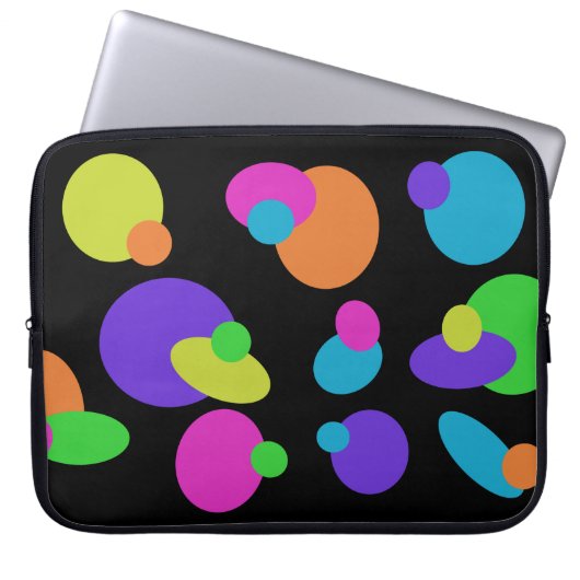 Retro Dot Laptop Hoesje Laptop Sleeve (Voorkant)