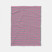 Retro Dot Pattern - Roze Geel Blauw Fleece Deken (Voorkant)