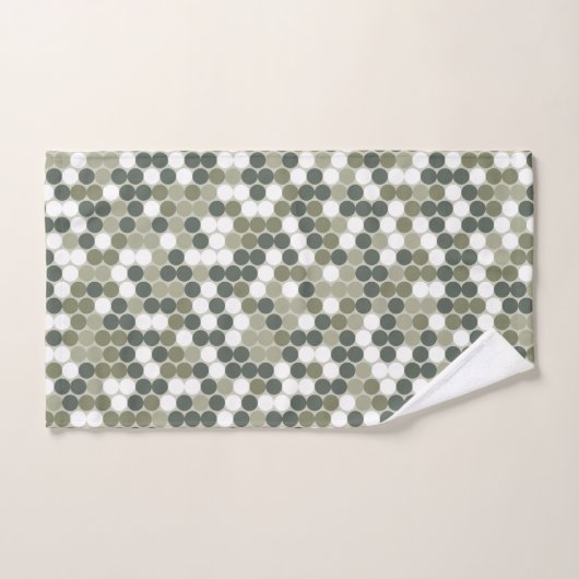 Retro dots in green handdoek (Handdoek)
