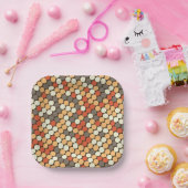 Retro dots pattern in orange papieren bordje (Feest)