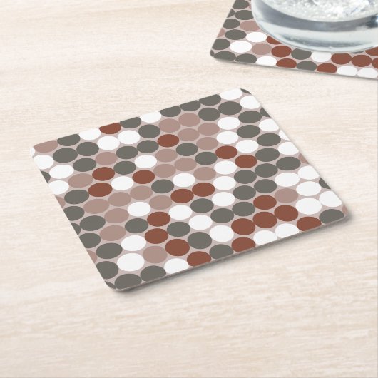 Retro dots pattern kartonnen onderzetters (Schuin)