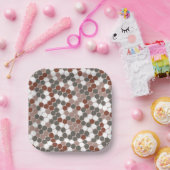 Retro dots pattern papieren bordje (Feest)