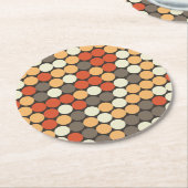 Retro dots  ronde kartonnen onderzetter (Gebogen)