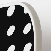 Retro Dotted Pattern Monogram Zwart Elegant Pickleball Paddle (Links Detail)