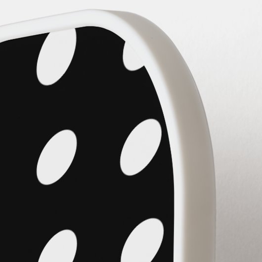 Retro Dotted Pattern Monogram Zwart Elegant Pickleball Paddle (Links Detail)