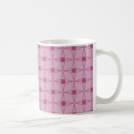Retro Dotted Star-Mok, roze Koffiemok (Rechts)