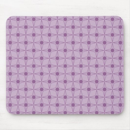 Retro Dotted Star Mousepad, Paars Muismat (Voorkant)