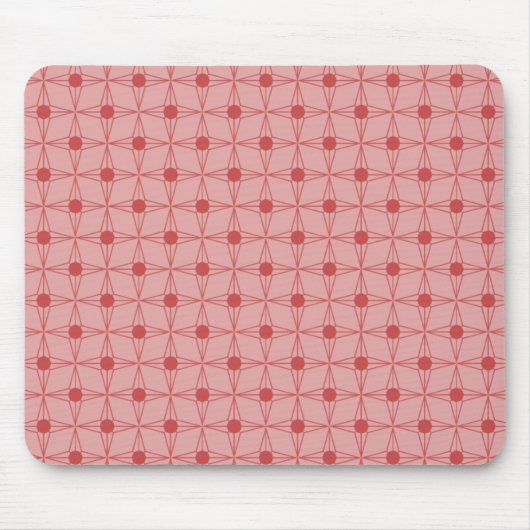 Retro Dotted Star Mousepad, rood Muismat (Voorkant)