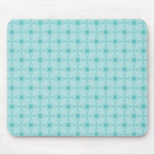Retro Dotted Star Mousepad, Turquoise Muismat