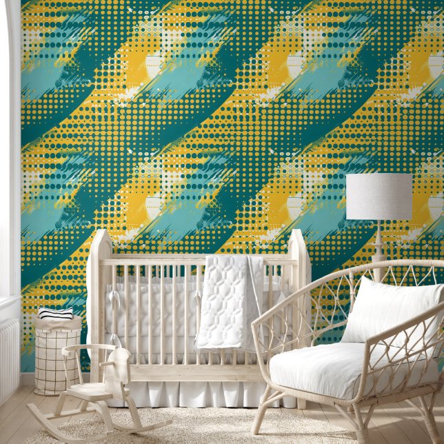 Retro Dotwave Behang (Kinderen)