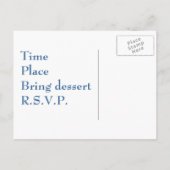 Retro Double Diamond Blue Dinner Party Uitnodigen Uitnodiging Briefkaart (Achterkant)