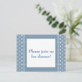 Retro Double Diamond Blue Dinner Party Uitnodigen Uitnodiging Briefkaart (Staand voorkant)
