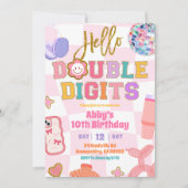 Retro Double Digits Patch Party Birthday Kaart (Voorkant)