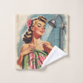 Retro Douche Pin Up Bad Handdoek (Wasdoekje)