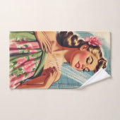 Retro Douche Pin Up Bad Handdoek (Handdoek)