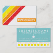 retro DOUGHNUTS-loyaliteitskaart Klantenkaartje (Voorkant / Achterkant)