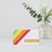 retro DOUGHNUTS-loyaliteitskaart Klantenkaartje (Staand voorkant)