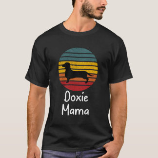 Retro Doxie Mama Teckel Mom Hondenliefhebber F T-shirt