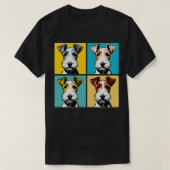 Retro draad Fox Terrier Art Schattigee Puppy T-shirt (Design voorkant)
