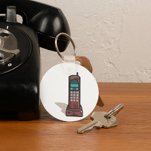 Retro draadloze telefoon uit de jaren 90 sleutelhanger