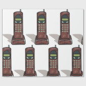 Retro draadloze telefoon Vintage 90s Cadeaupapier (Vlak)