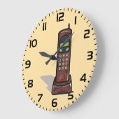 Retro draadloze telefoon Vintage 90s Grote Klok (Hoek)