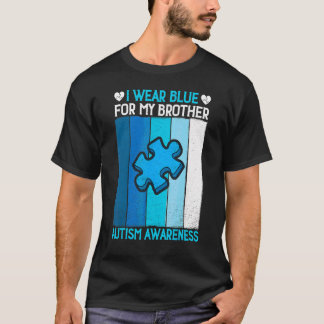 Retro Draag blauw voor mijn broertje Autisme Aware T-shirt