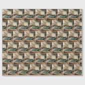 Retro Draagbare Platenspeler Cadeaupapier (Vlak)