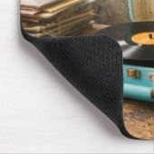 Retro Draagbare Platenspeler Muismat (Hoek)