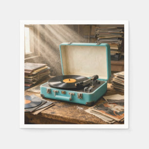 Retro Draagbare Platenspeler Servet