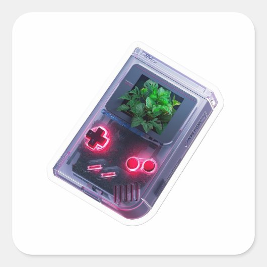 Retro draagbare spelcomputer sticker (Voorkant)
